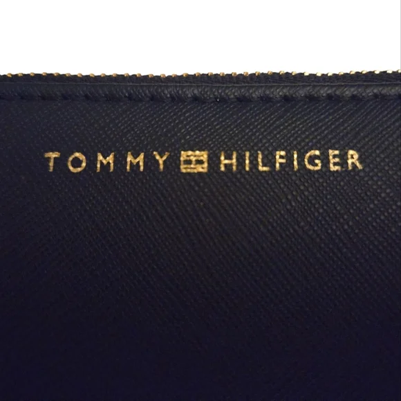 Tommy Hilfiger Navy Blue Gold Zip Coin Pouch - Picture 5 of 8